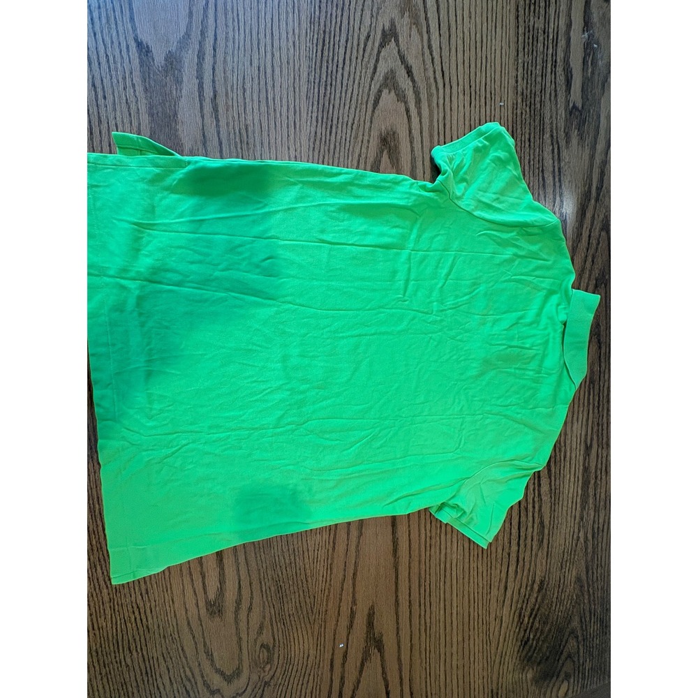 Polo Ralph Lauren Mens Neon Green Short Sleeve Pique Polo Shirt Orange Pony L